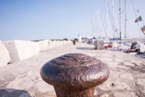 Bollard on pier in Novigrad, Croatia