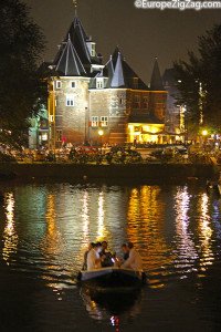 Amsterdam canal by night