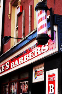 Authentic barber shop. A revolving sign. So 1970s!