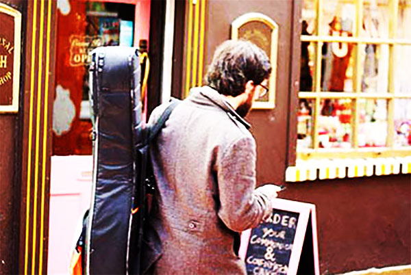 Street musician in Dublin.