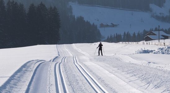 Vast winter landscape for skiing