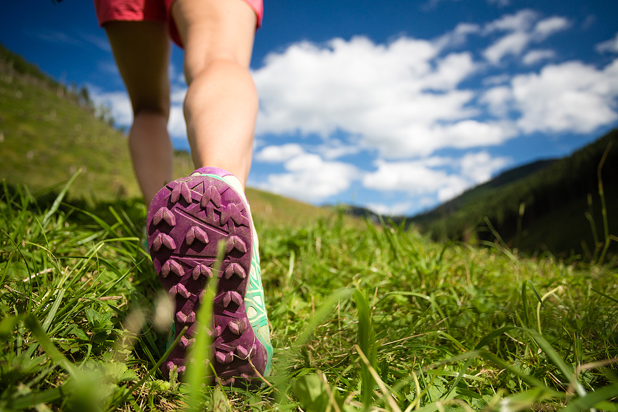 Person hiking in nature