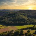 The Belgian Ardennes from above and a long forgotten castle in the German Eifel forest