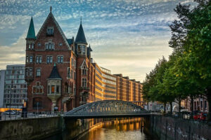 Hamburg at sunset