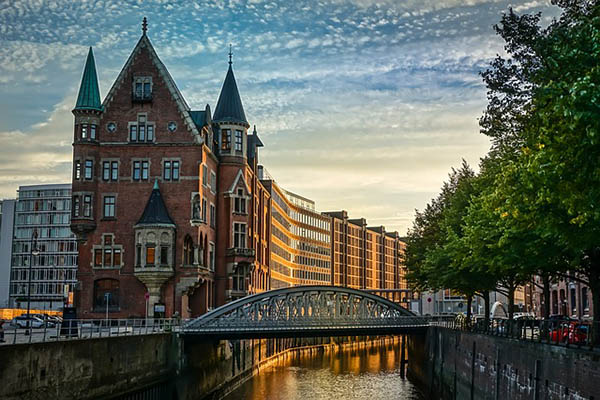 Hamburg at sunset