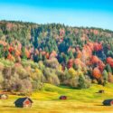 Autumn view of alpine valley in Germany