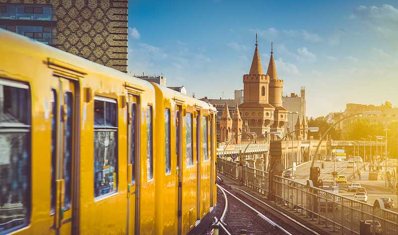 Berlin in Germany, at sunset