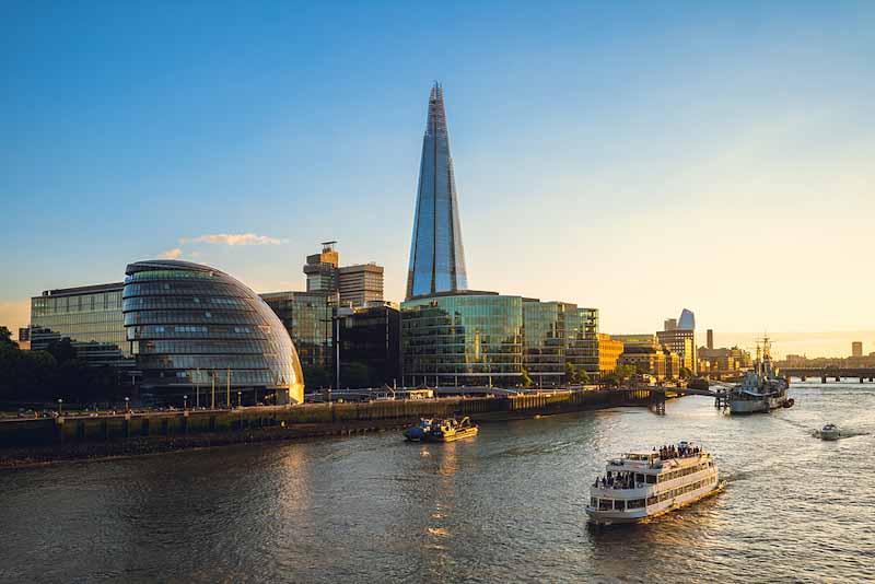 Sunset in London, by the Thames