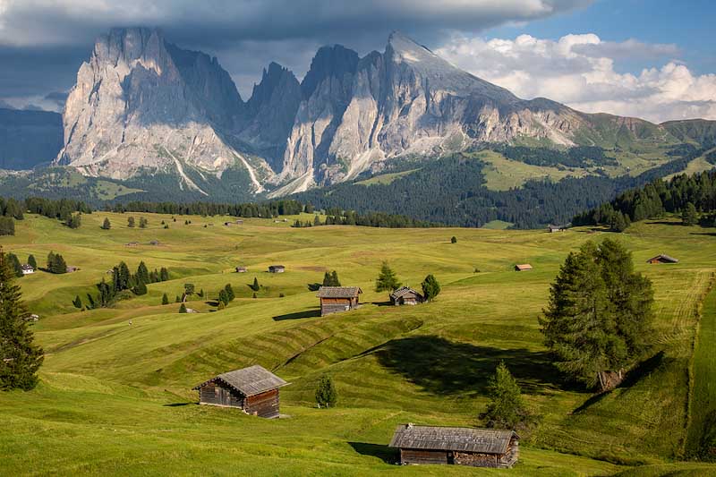 Seiser Alm in the Dolomites.