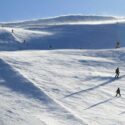 Skiers on a sunny day in Trysil,, Norway