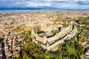 Aerial view of Carcassonne in France