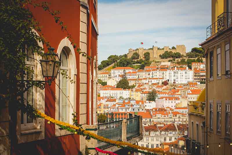 View of Lisbon with the castle in the background
