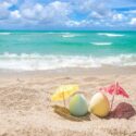 Easter eggs on a sunny beach