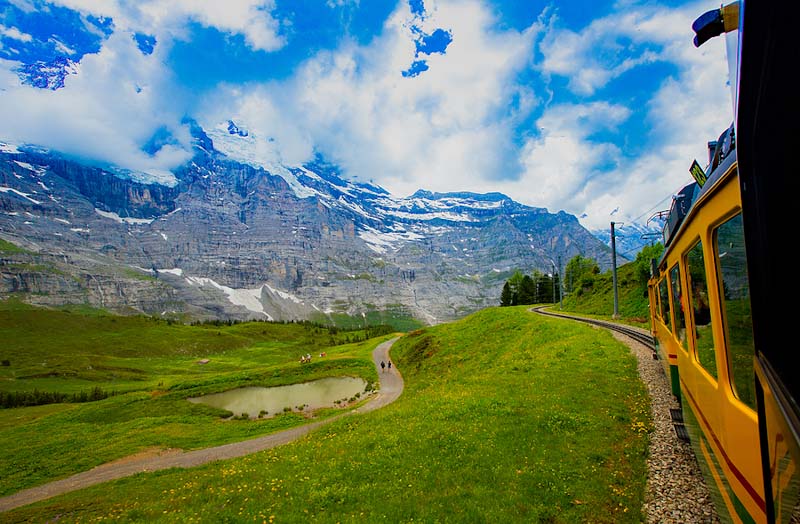 Train in the Swiss Alps