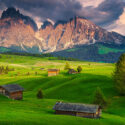 Alpine landscape with exciting sky