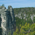 Bastei Mountains in Saxon Switzerland, Germany.