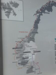 The Hurtigruten cruise route in Norway