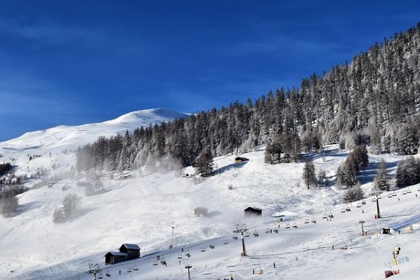 Ski slopes in Livigno, Italy.
