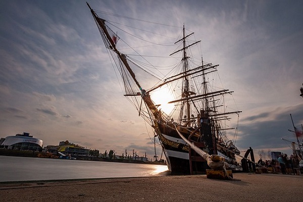 Sail ship in Hamburg, Germany.