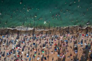 Crowded beach on Majorca