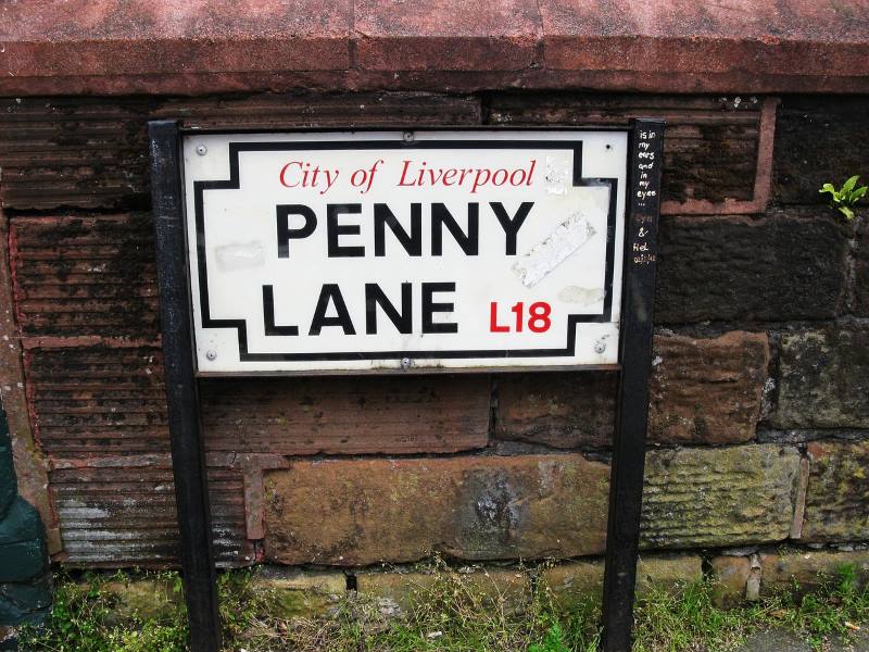 Good old Penny Lane in Liverpool.
