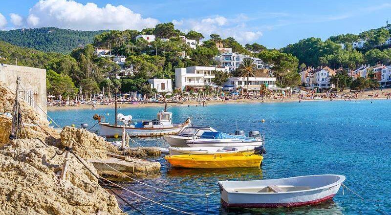 Cala Vadella on Ibiza, Spain