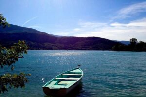 Calm lake Annecy.